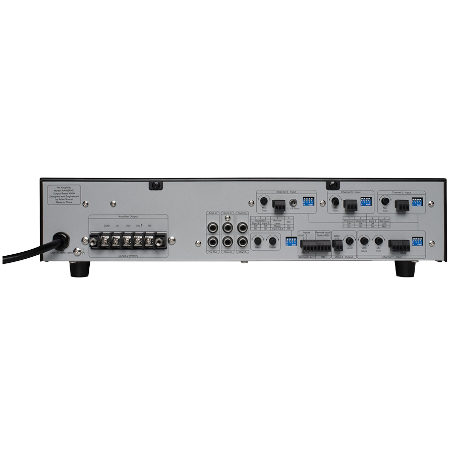 AtlasIED AA400PHD -6x 400W Mixer Amplifier with Automatic System Test Circuitry