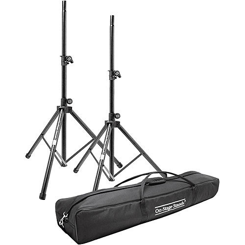 On Stage SSP7950 - All-Aluminum Speaker Stand Pak with Zippered Bag