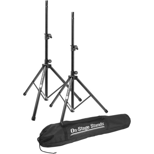 On Stage SSP7900 - All-Aluminum Speaker Stand Pak with Draw String Bag