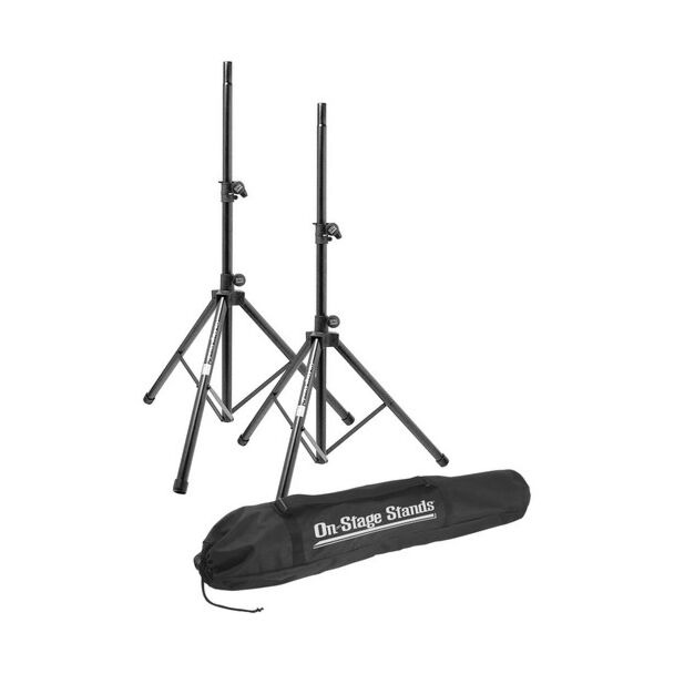 On Stage SSP7900 - All-Aluminum Speaker Stand Pak with Draw String Bag