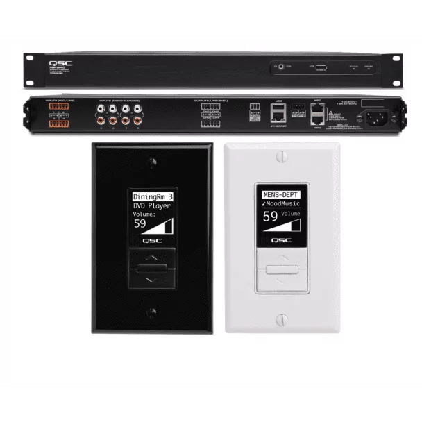 QSC MP-M40 Music/Paging Mixer With MP-MFC Controller