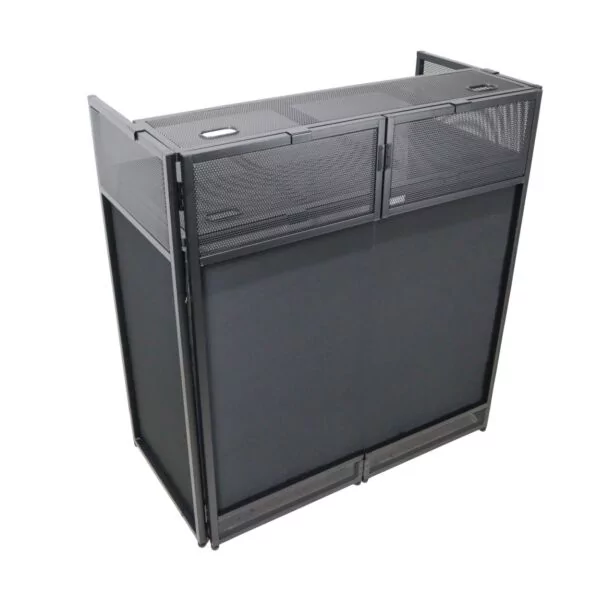 ProX XF-VISTABLMK2 - VISTA DJ Booth Facade Table Station with White and Black Scrim kit