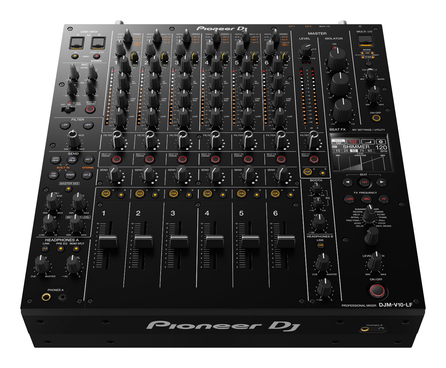 Pioneer DJM-V10-LF - 6-Channel Professional DJ Mixer with Long Fader