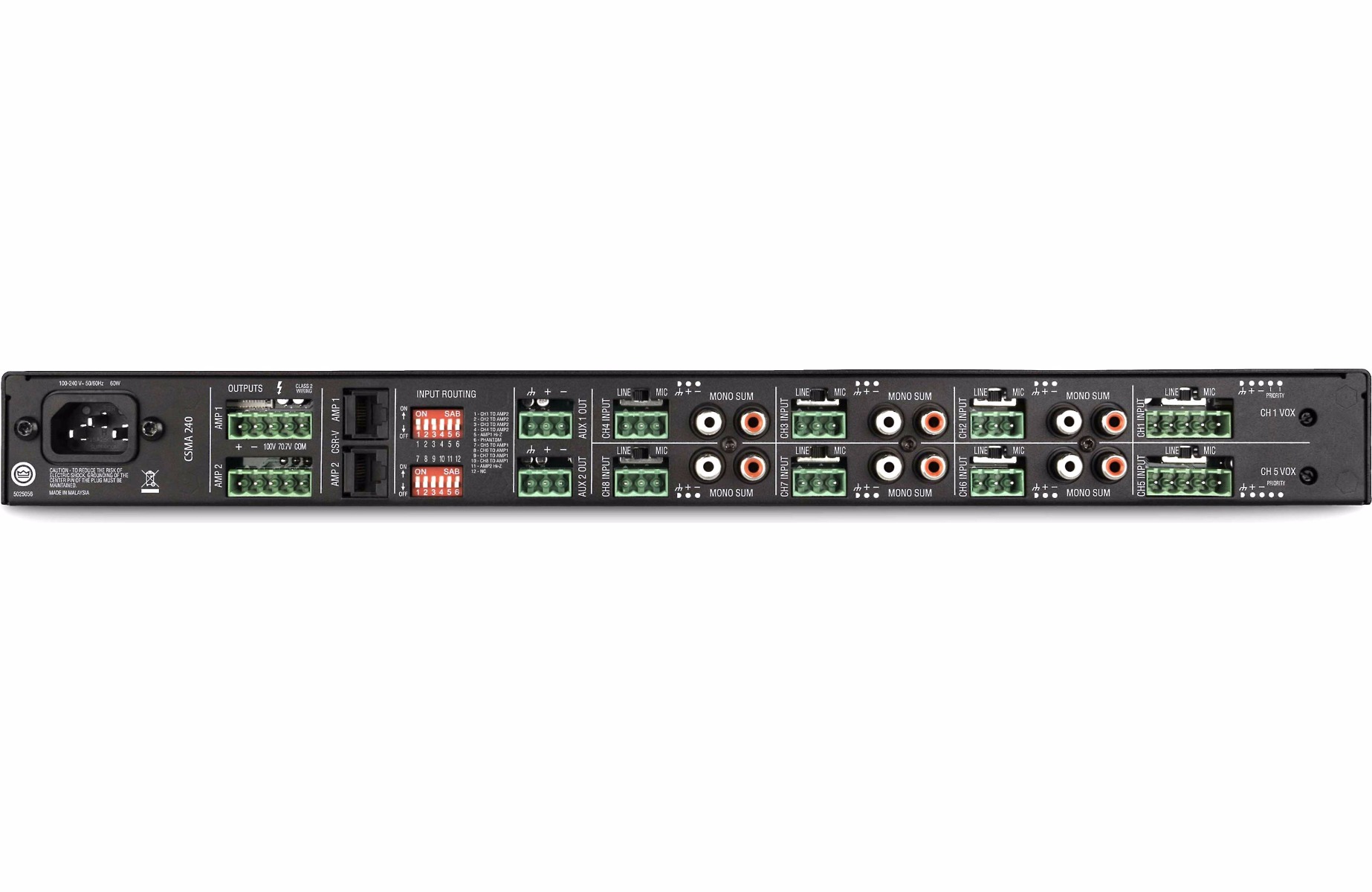 JBL CSMA240 - 8x2 40W Commercial Series Mixer/Amplifier