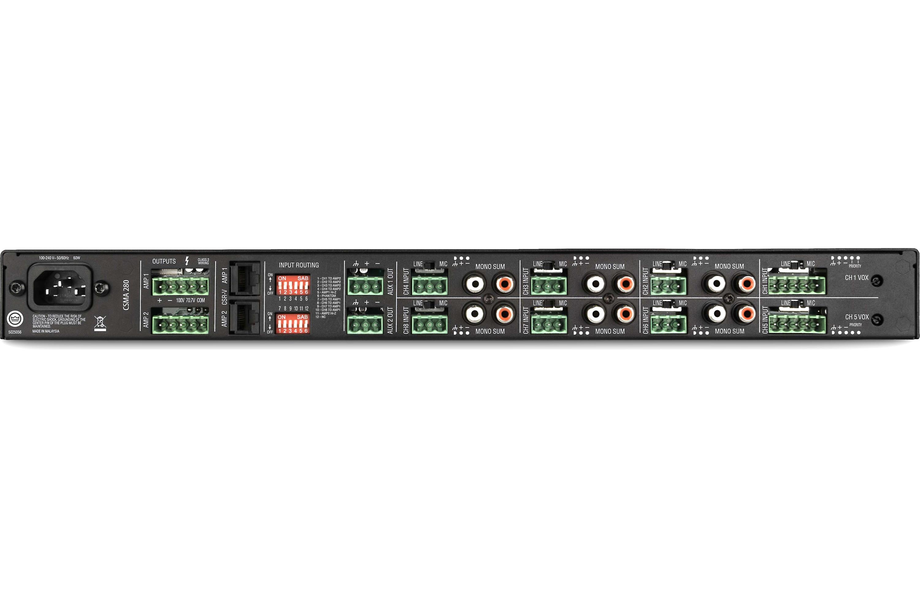 JBL CSMA280 - 8x2 80W Commercial Series Mixer/Amplifier
