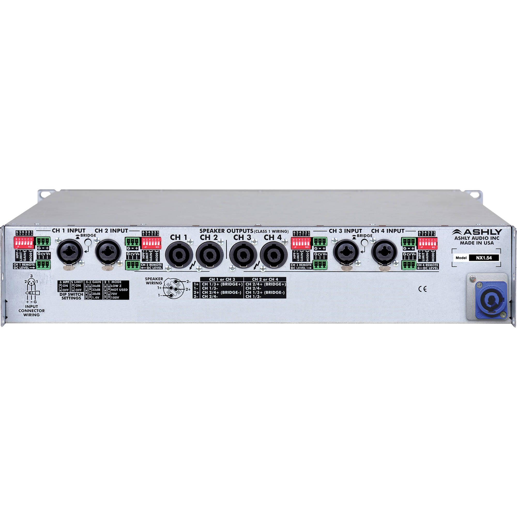 Ashly nX1.54- 1250W 4-Channel Power Amplifier