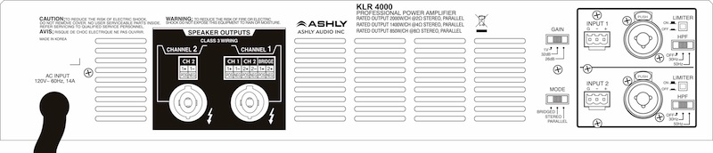 Ashly KLR-4000 850W High Performance Amplifier