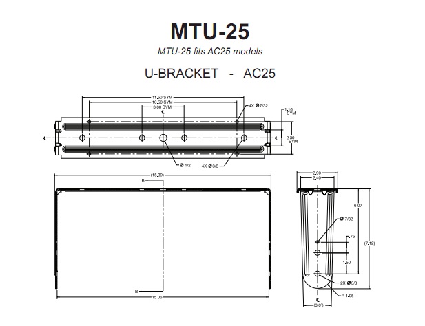 JBL MTU-25 U-Bracket For AC25 Speaker