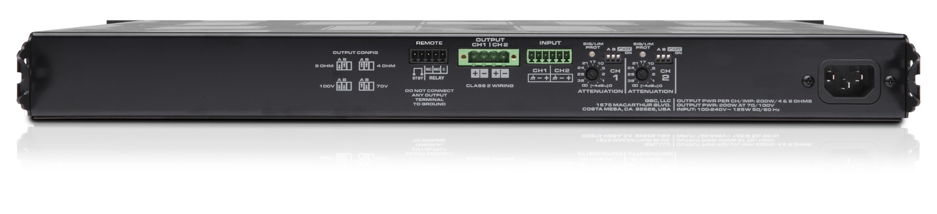 QSC MP-A20V - 200W 2-Channel Amplifier