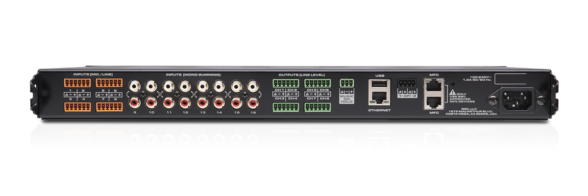 QSC MP-M80 Music/Paging Mixer With MP-MFC Controller