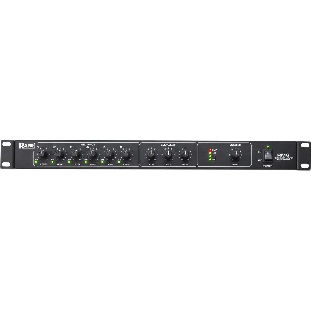 Rane RM6 - 6-Channel Mixer with Single-Channel 120W Power Amplifier