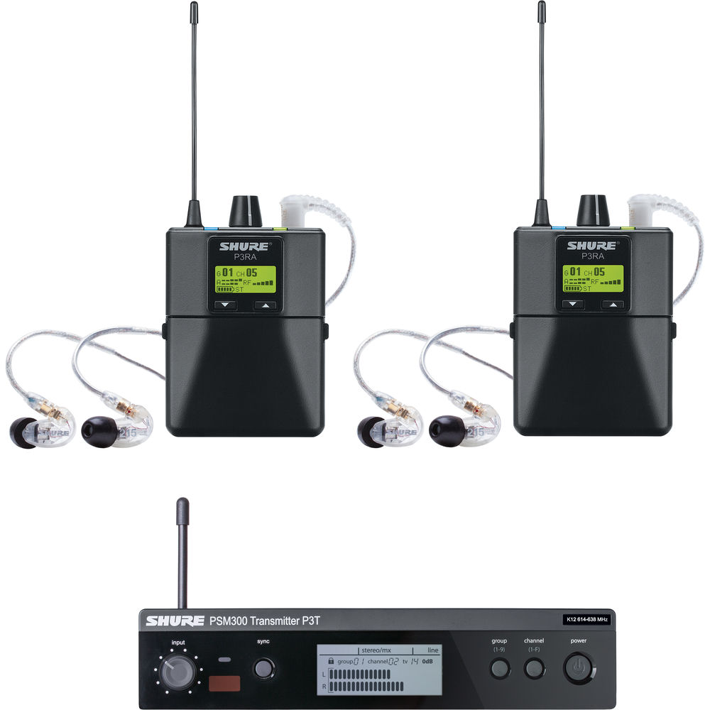 Shure P3TRA215TWP - Dual-Channel Personal Monitor System (PSM300 TWINPACK PRO