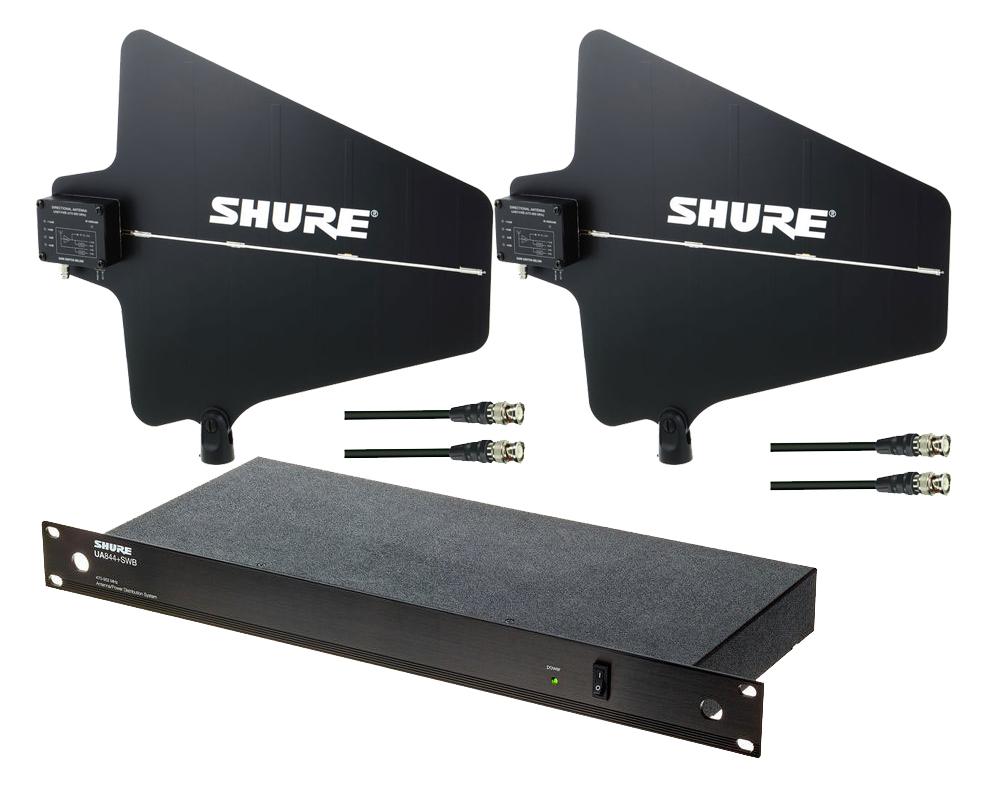 Shure UA844+SWB/LC and UA874-US Active Splitter/Antennen Set