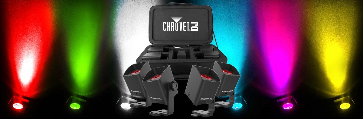 Chauvet Freedom H1- 4-pack RGBAW+UV Battery Powered LED Par